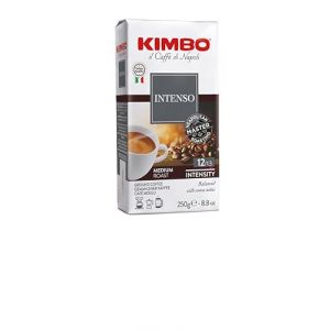 KIMBO - Caf&eacute; Intenso - Caf&eacute; Moulu - Caf&eacute; Italien Authentique - Intensit&eacute; 12 / Medium Roast - Paquet de 250 g (Morelenet, neuf)
