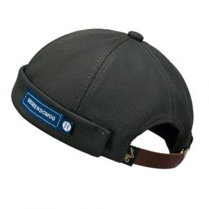 CLAPE Docker Bonnet Respirant Brooklyn Neuf Urban Style Bord Roul&eacute; r&eacute;tro Travailleur Marin Casquette Docker Leon Brimless Chapeau &eacute;t&eacute;, Vert fonc&eacute; / 21-23.6 inches (CLape, neuf)