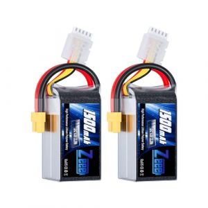 Zeee 4S Lipo Batterie 1500mAh 14,8V 120C 4S Batterie RC avec connecteur XT60 pour FPV Racing Drones V&eacute;lo de Route Quadcopters Avion H&eacute;licopt&egrave;re RC Bateau RC Voiture (2 Paquets) (ZEEE POWER, neuf)