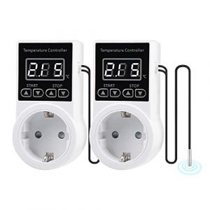 Régulateur de température interrupteur de température - Régulateur de température 230 V avec capteur, thermostat étanche chauffage intelligent, prise thermostat pour serre, terrarium, aquarium, (KAROULLA, neuf)