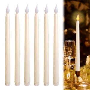 Bougie LED,6Pièces Électrique Flamme Vacillante Bougie Chandelier LED,Fausses Bougies Décorative,Blanc Bougies LED pour Pâques,Anniversaire,Noël,Fête D'anniversaire,Mariage (Cute Coral limited, neuf)