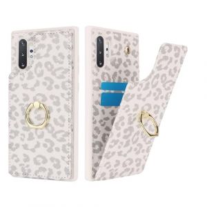 SailorTech Coque pour Samsung Galaxy Note 10 Plus &Eacute;tui avec Porte-Carte de cr&eacute;dit pour Femmes, Etui pour Samsung Note 10 Plus Anneau de Support avec Fentes pour Cartes &Eacute;tui &agrave; la Mode-L&eacute;opard Blanc (Sailor-Tech, neuf)