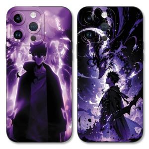 TBNMBGY 2 Pi&egrave;ces Manga Coque pour Huawei P30 Pro 6,47", &Eacute;tui avec Anime Sang Chaud Solo Leveling Arise Motif Housse de TPU Silicone Antichoc Protection Noir Cartoon Case,Cool (mingxingfushi, neuf)