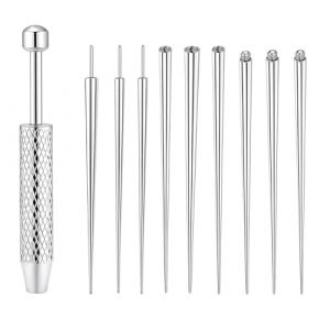 KLINNA Set de 10 Pinces &agrave; Piercing avec Ouvre-Bille & Pince de Maintien, Outil Professionnel Incluant Pince &agrave; Griffes pour Ouvrir et Changer les Accessoires pour Oreille et Nez (Mitsausli O&Uuml;, neuf)