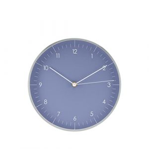 LUUK LIFESTYLE Horloge Murale avec m&eacute;canisme &agrave; Quartz sans tic-tac (24 cm), Chiffres Facile &agrave; Lire, Cadeau Pendaison de cr&eacute;maill&egrave;re, Id&eacute;al pour Cuisine, Salon, Bureau, Chambre, Bleu et Argent (LUUK Brands, neuf)