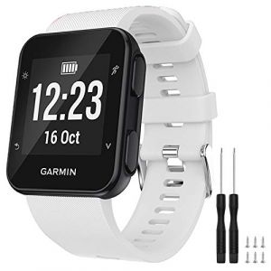 TopPerfekt Bracelet de montre Compatible avec Garmin Forerunner 35, de Remplacement en Silicone Souple pour Garmin Forerunner 35 Smart Watch, Fit 5.11 "-9.05" (130-230 mm) Poignet (Blanc) (TopPerfekt FR, neuf)