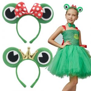 KUMSODE Lot de 2 Bandeau Serre-tête Grenouille,Serre-têtes avec Yeux de Grenouille Bandeaux Vert Accessoires Cosplay pour Halloween Carnaval Mascarade Fête (GuangZhouZiYueXianShangMaoYouXianGongSi, neuf)