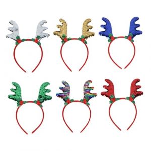 FRCOLOR Lot De 6 -Têtes À Paillettes En Forme De Bois De Cerf Pour Enfants Costumes De Noël Cerceau À Cheveux En Corne D'Élan Bandeau En Corne De Cerf Cerceau À Cheveux En (Laners, neuf)