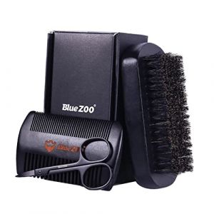 Kit de soins de barbe pour homme, moustache, baume, brosse, peigne, ciseaux, coffret cadeau noir (hefeixunqi, neuf)
