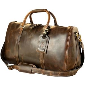 Cuir Sac de Voyage - Sac de Sport Femme - Weekend Bagages Cabine - Sac Bandouli&egrave;re Homme (Grande) (Rustic Town, neuf)