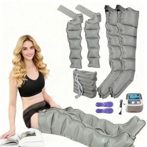 Machine de Pressoth&eacute;rapie | Bottes Pressoth&eacute;rapie Drainage Lymphatique | Pressoth&eacute;rapie Jambes Et Ventre | Masseur Jambes Drainage Lymphatique | Appareil Pressoth&eacute;rapie (Gris, 2 legs+2 arms+1 waist) (NANNAN-DAMAI, neuf)