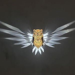 SAKEMA Applique Murale 3D en résine sculptée en Forme d'animal Mignon, veilleuse LED en Forme de Lion, pygargue à tête Blanche, pour la décoration de la Maison, pour Bureau, Chambre (Hibou) (Doudouyoumidianzi, neuf)