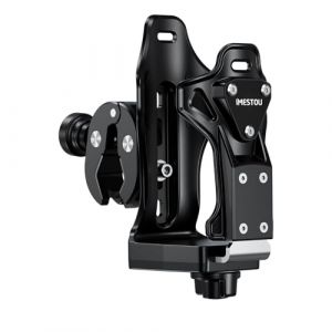 iMESTOU Porte-gobelet Antivol pour Moto, Porte-Bouteille d'eau pour ATV Compatible avec Les Bouteilles de 50 à 90 mm de Diamètre, avec Pince Métallique 12,7-33 mm pour Vélo, Scooter, Poussette... (iMESTOU, neuf)