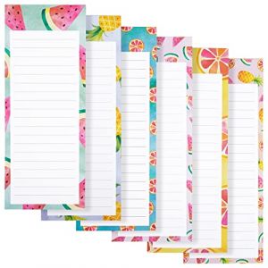 Best Paper Greetings Lot de 6 blocs-notes magnétiques pour listes de tâches, listes d'épicerie, prise de notes 6 motifs de fruits colorés 8,9 x 22,9 cm, 60 feuilles par bloc. (Juvo +, neuf)