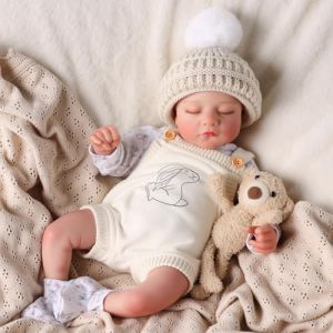 BABESIDE Poupée Reborn Réaliste Endormie – Bébé Reborn Garçon de 20 Pouces 50 cm avec Corps Souple, Tenue & Accessoires pour Enfants dès 3 Ans (SIDE-baby, neuf)
