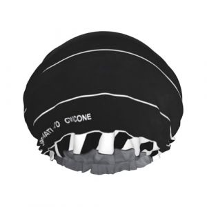 Bonnets de douche noirs style clap de cin&eacute;ma classique pour femmes, r&eacute;utilisables et imperm&eacute;ables, grands bonnets de bain &eacute;lastiques, bonnets de bain doubles con&ccedil;us pour toutes les longueurs de chev (7ZHouQing, neuf)