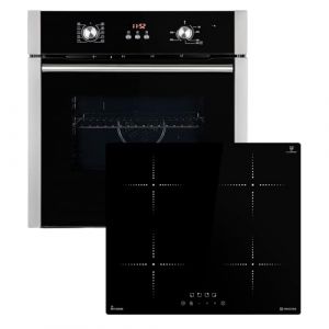 Cuisini&egrave;re: 60cm Four encastrable BO8805SS + 59cm Plaque Induction IH85900RL | Gril | Air chaud | Timer automatique | Double Vitrage d'isolation thermique | S&eacute;curit&eacute; enfant | SET8805IH859RL (KKT-KOLBE, neuf)