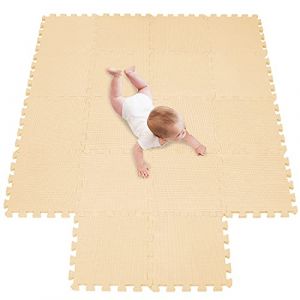 meiqicool Tapis de Sol épais et Jouet Éducatif Puzzle géant aux Motifs – Lot de 18 Dalles en Mousse Beige 1030 (MEIQICOOL TOYS SHOP, neuf)