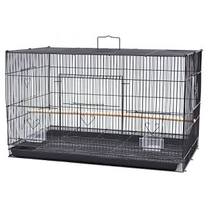 Cage à Oiseaux, avec séparateur Central Plateau à tiroir Cage pour perroquets de Taille Petite à Moyenne (75.5X 45x 45cm Noir) (Willanmd, neuf)