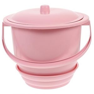 JECOMPRIS Pot De Chambre &Eacute;Pais Avec Couvercle Seau Urinoir Portable En Plastique Pp Pot De Chambre Adulte Pratique Pour Usage Nocturne Et Camping Facile &Agrave; Nettoyer (Linaien, neuf)