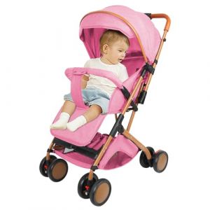 Poussette Canne, 0-6 ans, 0-35 kg, Poussette Bebe L&eacute;g&egrave;re et Compacte, Position Allong&eacute;e, r&eacute;glage du dossier jusqu&rsquo;&agrave; la position couch&eacute;e, l&eacute;g&egrave;re et maniable,Sac de transport,Tr&egrave;s grand auvent(B,rose) (Willanmd, neuf)