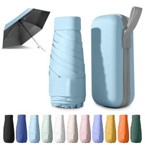 BEKKLPOU Parapluie Pliant, Petit, Anti-UV, Mini de Poche L&eacute;ger et Portable, Adapt&eacute; Aux Jours Ensoleill&eacute;s Et Pluvieux (Bleu ciel clair) (BoLouFandianpu, neuf)