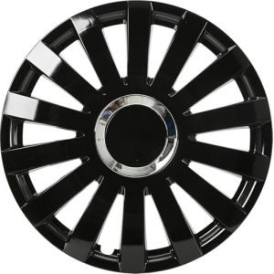 SYNCHRO Enjoliveurs Seattle Black 15 Pouces - 4 pi&egrave;ces, ABS, Noir (RoadWayz, neuf)