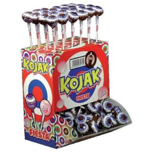 Sucette Kojak fourr&eacute;e Bubble gum Cola. Sachet de 100 Pi&egrave;ces (AZURCONFISERIE, neuf)