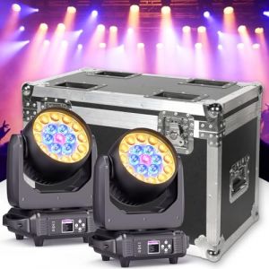 Osusuent 2 Unités 19x15W Lyre LED Beam Wash Zoom Effet de Lumière Disco Projecteurs (AINSLIEM LTD, neuf)