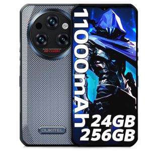 OUKITEL WP35S Telephone Portable Incassable, 24Go+256Go/1To - 11000mAh - Android14, Écran 6.56" FHD+/16MP+58MP Smartphone, IP68/69K/Dual 4G SIM/NFC/Fingerprint/OTG/GPS/Telephone de Chantier, Noir (OUKITEL Store 2025, neuf)