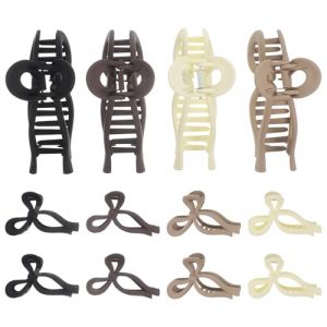 Homoyoyo 12 pi&egrave;ces Pinces &agrave; Cheveux Grandes pour Femmes Pince M&acirc;choire Noeud Accessoires Cheveux Antid&eacute;rapants et Fins Clips Noirs Mat Mix Couleurs Tenue Confortable pour Coiffures Vari&eacute;es (Alda Jin, neuf)