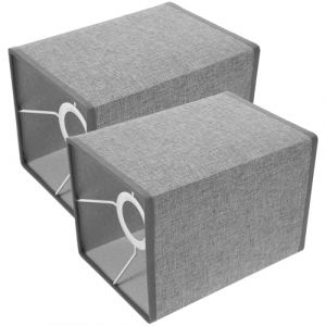 FUTUREORYY Abat-jour Carrée En Tissu Lin Gris, Abat-jour Moderne Détachable, Remplacement Pour Lampe De Table Et Lampe De Bureau, Lot De 2 Pièces, Adapté Usage Domestique (SonMEi, neuf)