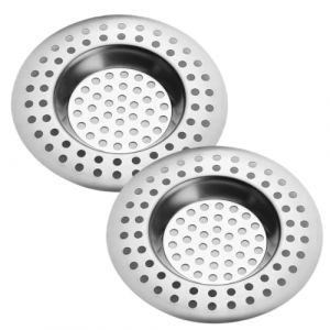 2 Pièces Filtre Évier Cuisine, Évier Filtre de Vidange, Tamis lavabo en INOX, Filtre Cheveux Douche, Grille Evier Cuisine pour Évier de Cuisine/Salle de Bain, Anti-Obstruction (WANGNA STORE, neuf)