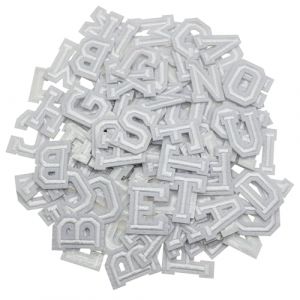 Allazone 104 PCS Patch &Eacute;cusson Brod&eacute; Thermocollant, &Eacute;cussons Brod&eacute;s &agrave; Repasser avec Lettres de A &agrave; Z pour V&ecirc;tements, Robes, Chapeaux, Jeans, Accessoires de Bricolage, Blanc (Aircris, neuf)