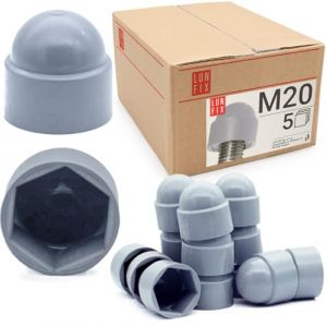 Cache &eacute;crou M20 Gris, 5 pi&egrave;ces, caches vis plastique, capuchon de protection hexagonal, cache gris, protection anti-rouille pour &eacute;crou et vis, finition propre bricolage Lun Fix (LUN FIX, neuf)