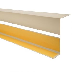 QUEST Corni&egrave;re PVC Rigide Autoadh&eacute;sive &ndash; Baguette d&rsquo;Angle de Protection en PVC Dur pour Mur et Rebord &ndash; Profil&eacute; de Coin &ndash; 30x30mm, 200cm, beige (QuestProfile, neuf)
