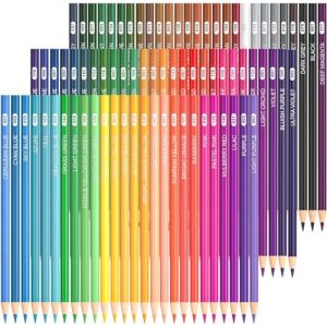Shuttle Art 80 Crayons de Couleur pour Coloriage, Boîte Crayon de Couleur pour Adultes avec Noyau Souple, Malette Crayon de Couleur pour Livre de Coloriage Dessin pour Enfants Artistes (Lexeu, neuf)