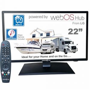 Unispectra WebOS Smart TV 22" 12 V ELED Full HD 240 V TV Freeview & SAT Tuner 3 x HDMI, 2 x USB, Magic Remote. T&eacute;l&eacute;viseurs pour camping-cars, caravanes, camions et camionnettes (Unispectra Ltd, neuf)