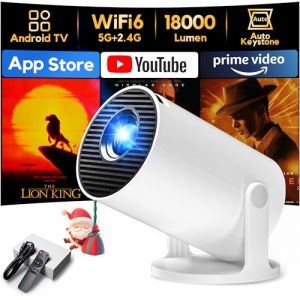 [App int&eacute;gr&eacute;e] Videoprojecteur 2026 R&eacute;troprojecteur Portable Mini Projecteur, AKIYO O2 Projecteur Video Supporte 4K 1080P Auto Keystone 180&deg; Rotation, Compatibile avec HDMI/TV Stick/USB/PS5 (CENLI, neuf)