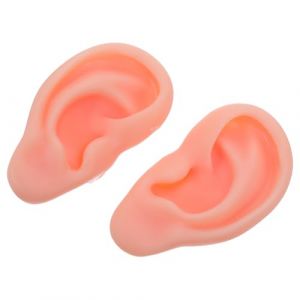 OATIPHO 1 paire de fausses oreilles en silicone souple 5D r&eacute;alistes couleur peau claire mod&egrave;le anatomique gauche et droite pour exposer des boucles d'oreilles pratique de piercing et d'expositions (Tsun Ki-sung, neuf)
