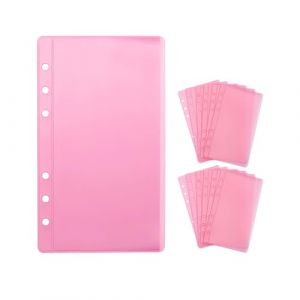 NatSumeBasics Lot de 12 pochettes A6 roses sans fermeture &eacute;clair pour classeur &agrave; 6 anneaux A6, photos, cartes, factures (rose) (NatSume Tech EU Store, neuf)
