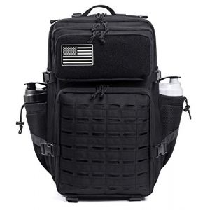 QT&QY Sacs à dos tactiques militaires pour hommes Sac de jour Molle 35L/45L Grande capacité sac à dos de fitness Sac à dos de randonnée avec porte-bouteille (Panda Outdoor Explorer-FR, neuf)