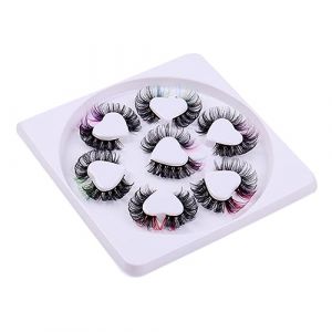 VALICLUD 7 Paires Faux Cils Color&eacute;s Cils D&eacute;coratifs Courb&eacute;s pour Mariages Cosplay et F&ecirc;tes (Cedongh, neuf)