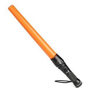 UltraFire Torche 42 cm Baguette de signalisation Signal Traffic Wand Zoomable 980 Lumens 5 Modes Lampe de Poche Réglable,Rouge Orange,Avec la Base d'aimant de Haute Résistance,A200 Torches Puissantes (ULTRAFIRE, neuf)