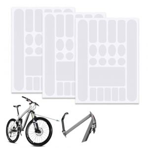 Film Protecteur Cadre Vélo Transparent,3 Pièces Protection Cadre Vélo Autocollants en Carbone,Autocollants De Vélo,Film De Protection De Vélo,Film De Protection De Cadre pour Vélo de Route VTT (suozhanglasuo, neuf)