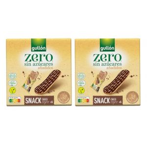 Gullon Zéro | Collation sans sucre | Biscuits au chocolat noir | 2 paquets de 150 g chacun (Gourmedi, neuf)