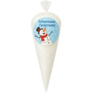 Bonhomme de neige barbe &agrave; papa dans un sac en dentelle &ndash; Blanc, douceur naturelle, 70 g &ndash; Friandise pour anniversaire d'enfant, f&ecirc;te ou petit cadeau (Jams1906, neuf)