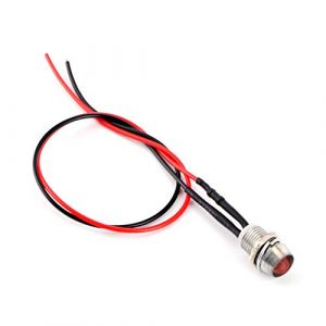 Yctze voyant 12v pour voyant lumineux 12v auto pour voyant led rouge etanche en 12 volts 4 Pcs 12v 8mm LED Panneau Pilote Dash Voyant D'avertissement Lampe De Voiture Van Rouge (yafaa, neuf)