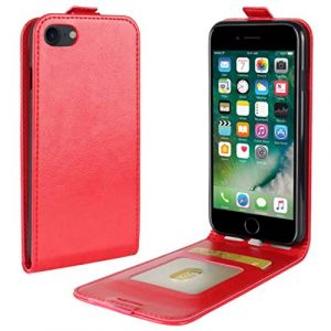 HualuBro Coque pour iPhone SE 2020, iPhone 8 Coque, iPhone 7 Coque, Protection Housse en Cuir PU Portefeuille Flip Cover Case Antichoc Magn&eacute;tique Etui pour iPhone SE 2 SE2 Coque (Rouge) (HualuBro EU, neuf)