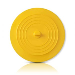 ✮Marque Francaise✮- Bouchon Baignoire|5 Couleurs|✮Garantie A Vie✮- Bouchon evier de Cuisine|15,2 CM| Bouchon lavabo pour Salle de Bains et Cuisine- Bouchon Ventouse en Silicone (Jaune) (CZ store, neuf)